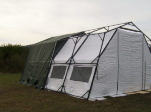 tent barracks in the outdoors