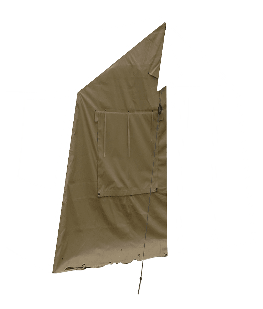 Tent with cut-away