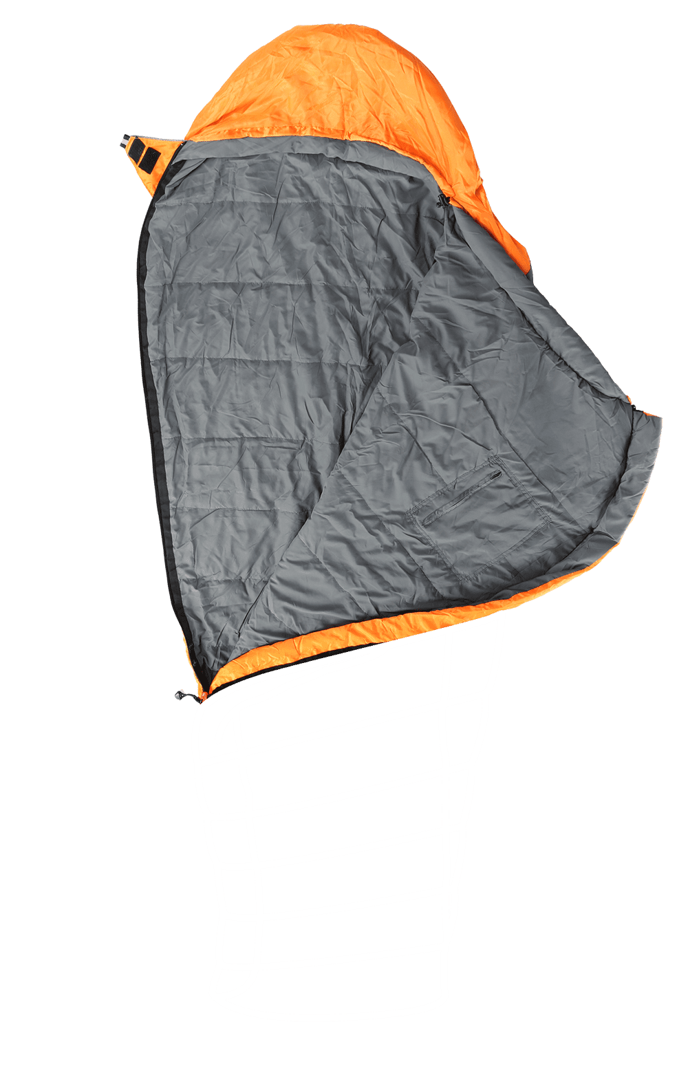 sleeping bag with cut-away